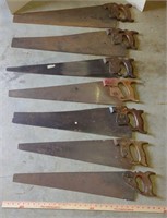 Lot of 7 Superior & H. Disston Hand Saws