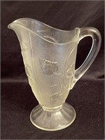 Early American Pressed Glass Milk Pitcher 8”