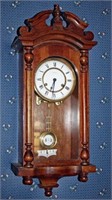 Emperor Bavarian Wood Wall Clock with Key