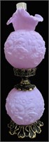 Beautiful Fenton Lavender Satin Poppy GWTW Lamp -