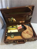 Vintage Briefcase With Contents Including Water