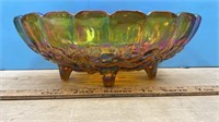 Carnival Glass Footed Bowl (12"L X 4.5"H)