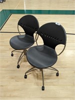 (2) Plastic Rolling Chairs