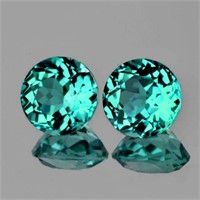 Natural Paraiba Green Blue Apatite Pair - {Flawles