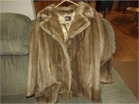Tissavel France Tan Acrylic Fur Coat