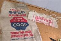 Vintage Farm Bureau Feed Sack & Furrow Nail Bag