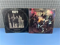 2X KISS RECORD ALBUMS VINTAGE