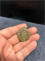 Vintage RARE TARHE Indian Pendant Coin Badge