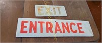 Exit, Entrance  signs single sided