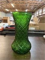Vintage Hoosier Green Glass Vase