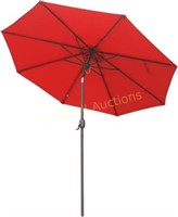 LINKLIFE 9ft Patio Umbrella  8 Ribs  9 FT Red