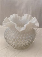 Fenton Opalescent Hobnail Vase 6" dia