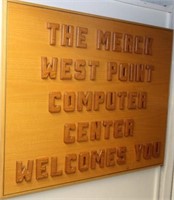 wooden Merck Computer Center Sign