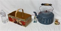 Vintage Orchard Basket, Painted Tea Kettle & More!