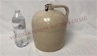 Antique Stoneware Pottery Whiskey Jug - 9" tall