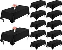 12 Pack Table Cloth Black Tablecloth  For 6 Foot