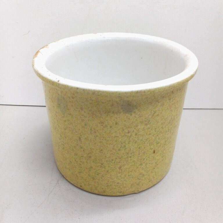 Planter pot ceramic round yellow