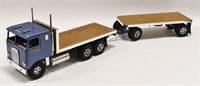 Fred T Smith Miller Kenworth Flatbed w Pup Trailer