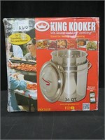 KING COOKER 36 QT S/S BOILING POT W STEAMER BASKET