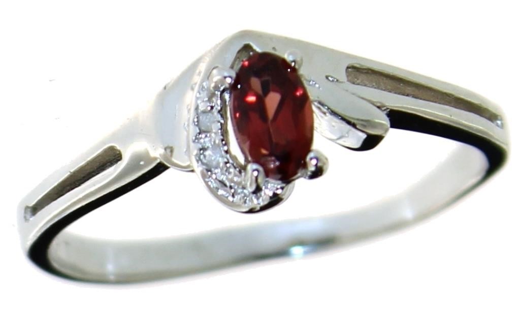 Natural Garnet & Diamond Dinner Ring