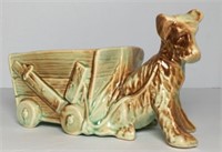 McCoy Pottery Dog with Cart Planter
