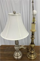 Table Lamps, incl cast w/ brass finish. 33” high.
