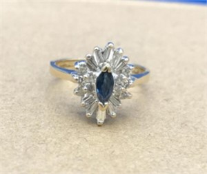 Beautiful Vintage Sapphire & Diamond Ring
