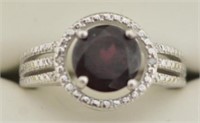 Garnet Diamond Ring