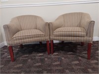 Pair of Wood & Fabric Chairs