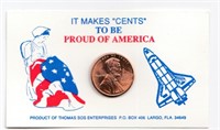 1990 US Flag Counterstamped Penny