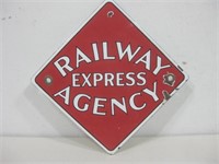 8" Vtg Porcelain Railway Sign