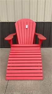 Poly lawn chair w/foot rest