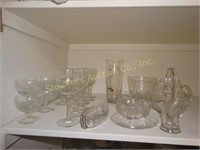 Pantry (middle shelves) Stemware, glass basket,