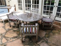 Teak Patio Set with 4 Chairs
