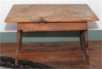 splay leg bench, pine, top shows water & other
