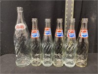 (6) Vintage Pepsi Bottles