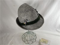 Vintage German wool hat w/pins and stand