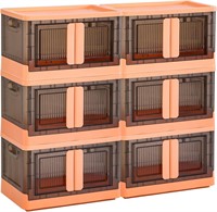 8.4 Gal Folding Storage Box, Stackable 6pk