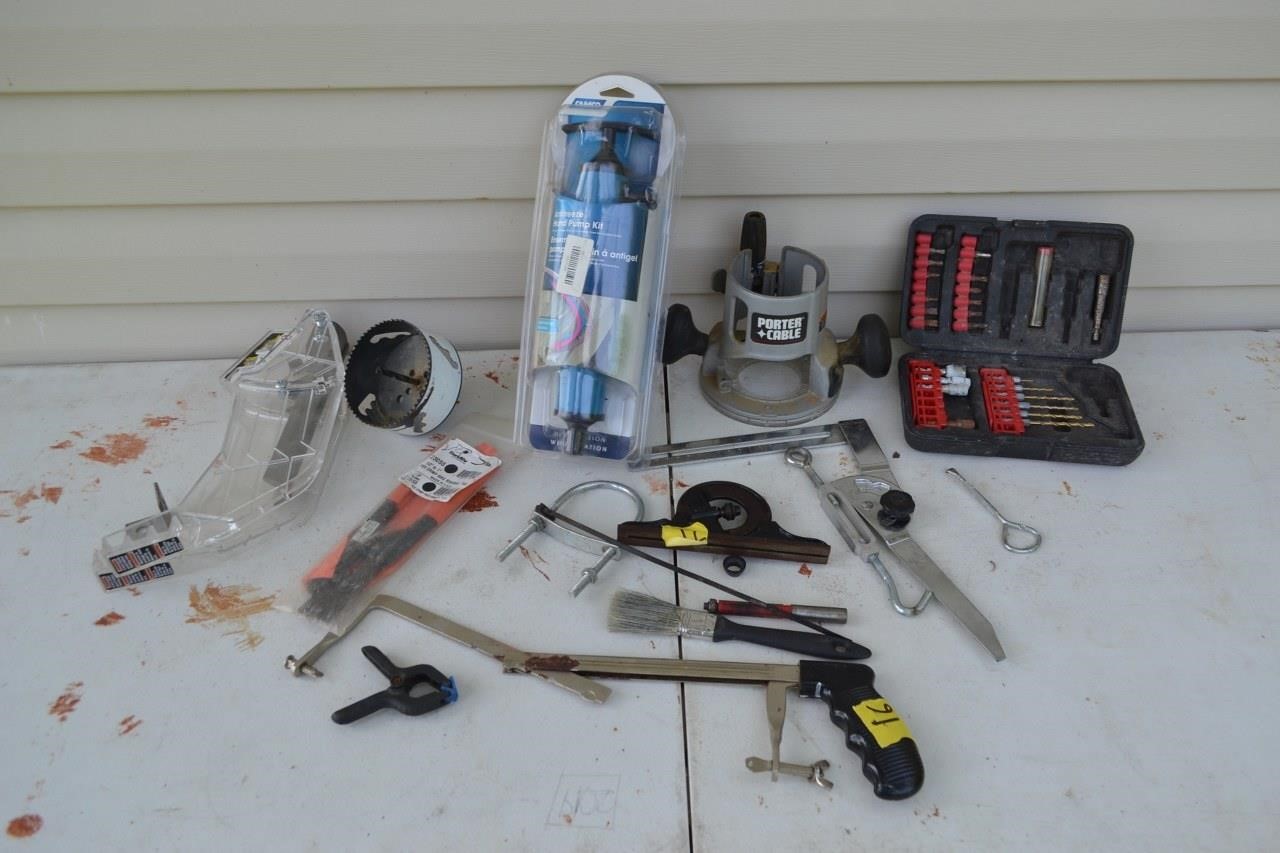 16: Assorted tools, bits, antifreeze pump, etc