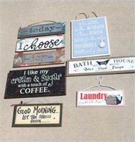 6 Wooden Household Decor Signs