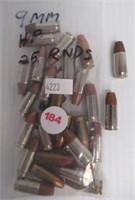 (25) Rounds of 9mm hollow point.