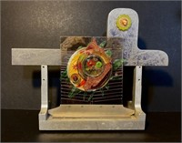 "Time Piece" 9.5x12.5x3 Aluminum/toaster element/m