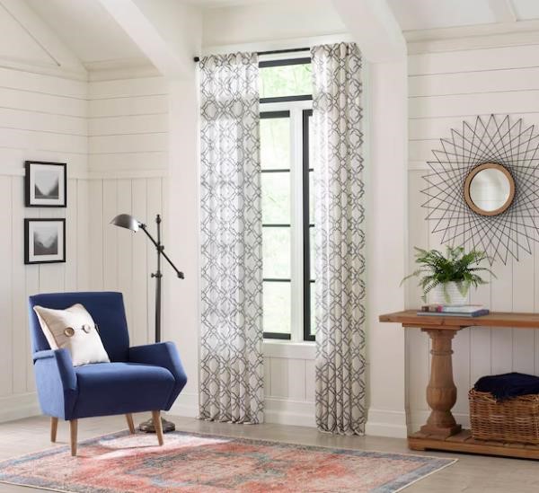 allen + roth 84-in Navy Blackout Curtain Panel $30