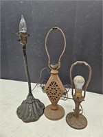 Cast Iron Lamp Bases  USA 12"  & 18" h Retherford