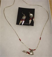 STERLING SILVER BRAND NEW EARRING & NECKLACE SET