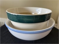 (3) Porcelain and Stoneware Mixing Bowls