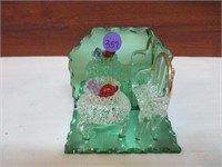 Glass Fruit & Chair Figure