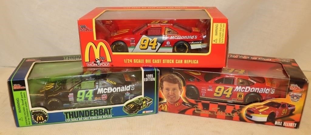 3 Bill Elliot #94 McDonald Nascar Cars