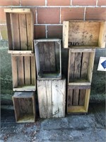 Lot of Wooden Crates & Boxes