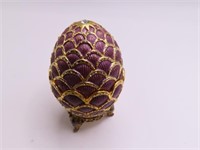 Metal EGG Bling Purple/Gold Stash 3" Box